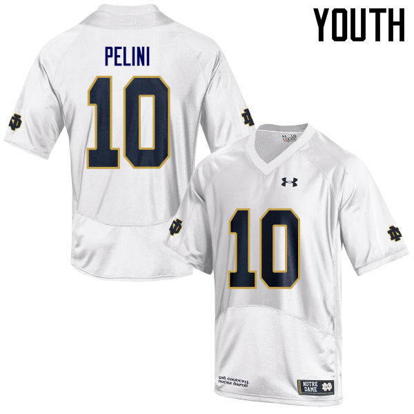 Youth #10 Patrick Pelini Notre Dame Fighting Irish College Football Jerseys Sale-White